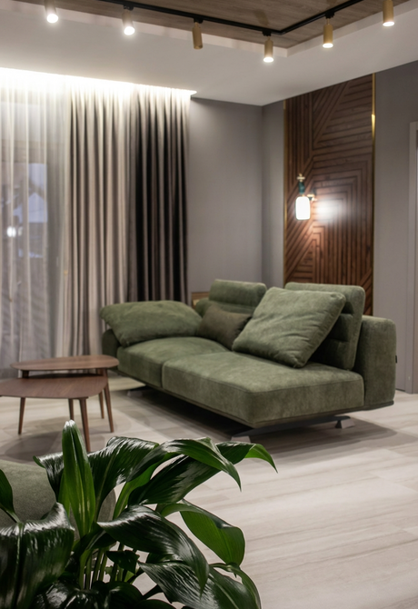 растения в интерьере, алюмоарт, alumoart, шпон, керамогранит, деревянные панели, деревянный потолок